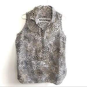 LEOPARD PRINT SLEEVELESS TUNIC CHICO SIZE: 1